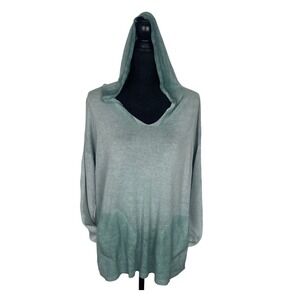 ANGELA MARA Women Long Sleeve Pullover Hoodie Sweater Sz S/M Ombre Green 55-24